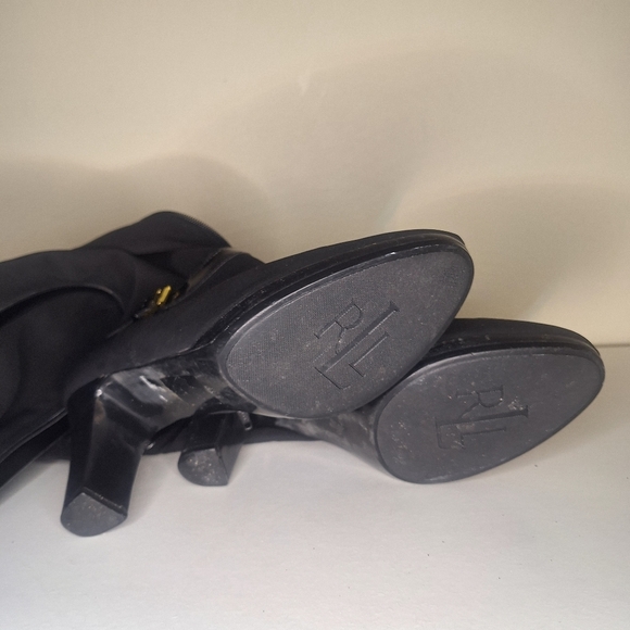 Lauren Ralph Lauren Heeled Knee Sock Style Boot Side Zip Size 9B - Picture 8 of 9